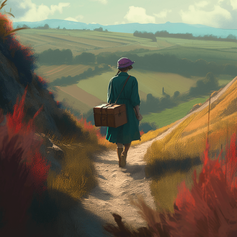 Woman Walking on a Path